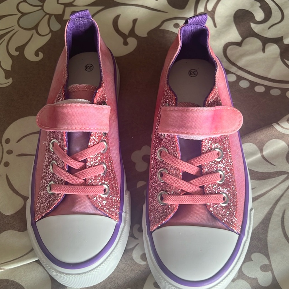 Brand new girls pink tie dye sparkle sneakers size1